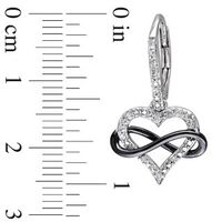 Diamond Accent Infinity Heart Drop Earrings in Sterling Silver with Black Rhodium|Peoples Jewellers