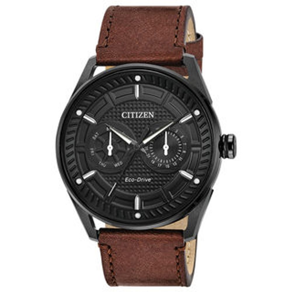 Men's Drive from Citizen Eco-Drive® Black IP Strap Watch with Black Dial (Model: BU4025-08E)|Peoples Jewellers