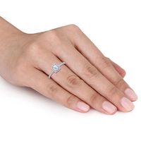 Julianna B™ 0.75 CT. T.W. Emerald-Cut Diamond Frame Engagement Ring in 14K White Gold|Peoples Jewellers