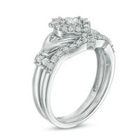 0.45 CT. T.W. Diamond Claddagh Bridal Set in 10K White Gold|Peoples Jewellers