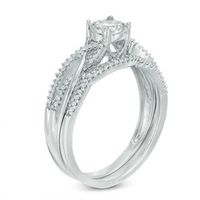 0.45 CT. T.W. Diamond Braided Bridal Set in 10K White Gold|Peoples Jewellers