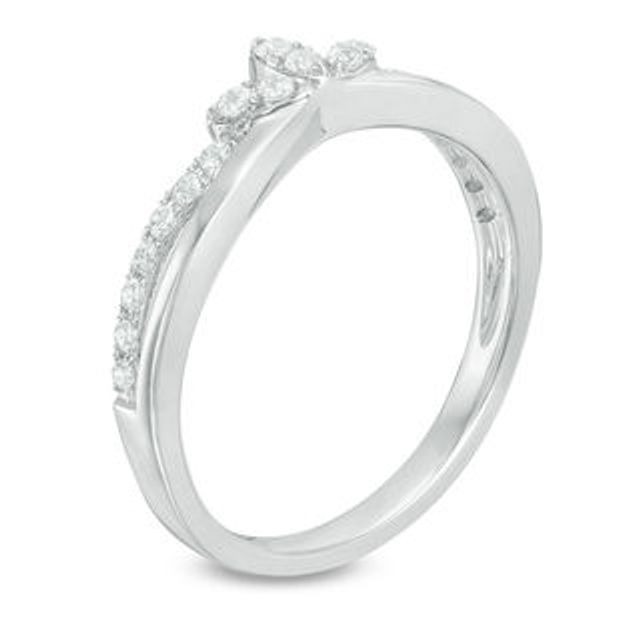 0.20 CT. T.W. Diamond Leaf Anniversary Band in 14K White Gold|Peoples Jewellers