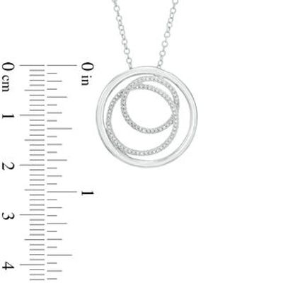 Diamond Accent Three Circle Pendant in Sterling Silver|Peoples Jewellers