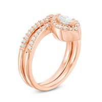 CT. T.W. Marquise Diamond Frame Bridal Set in 10K Rose Gold|Peoples Jewellers