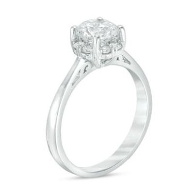 CT. T.W. Certified Canadian Diamond Frame Engagement Ring in 14K White Gold (I/I1)|Peoples Jewellers