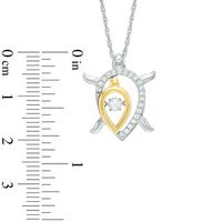 Unstoppable Love™ Lab-Created White Sapphire Motherly Turtle Pendant in Sterling Silver and 10K Gold|Peoples Jewellers