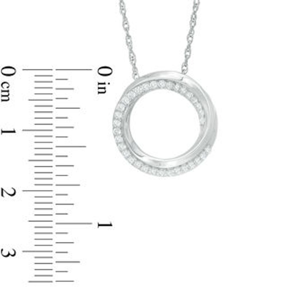 0.23 CT. T.W. Diamond Swirl Circle Pendant in Sterling Silver|Peoples Jewellers