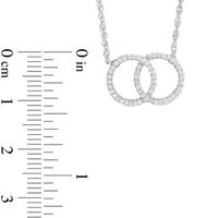 0.18 CT. T.W. Diamond Interlocking Circles Necklace in Sterling Silver - 17.5"|Peoples Jewellers