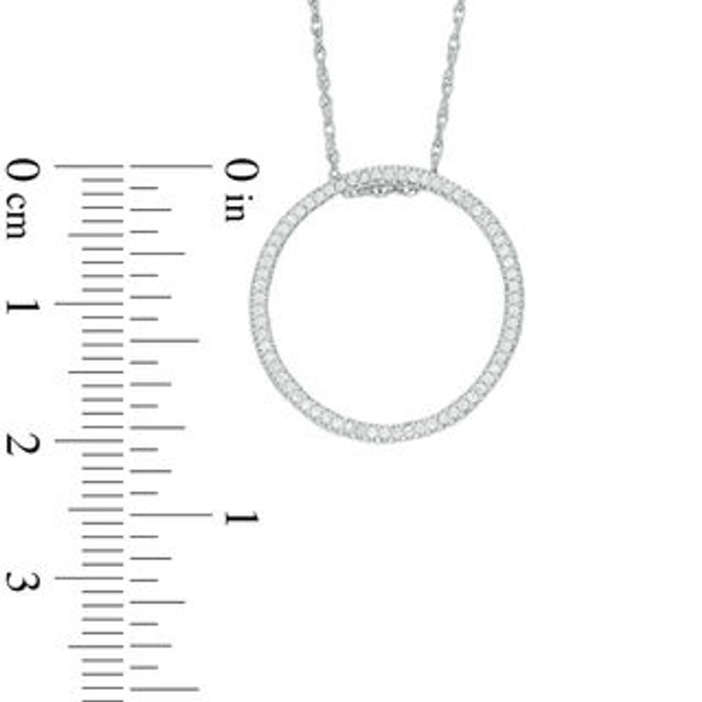 0.18 CT. T.W. Diamond Open Circle Pendant in Sterling Silver|Peoples Jewellers
