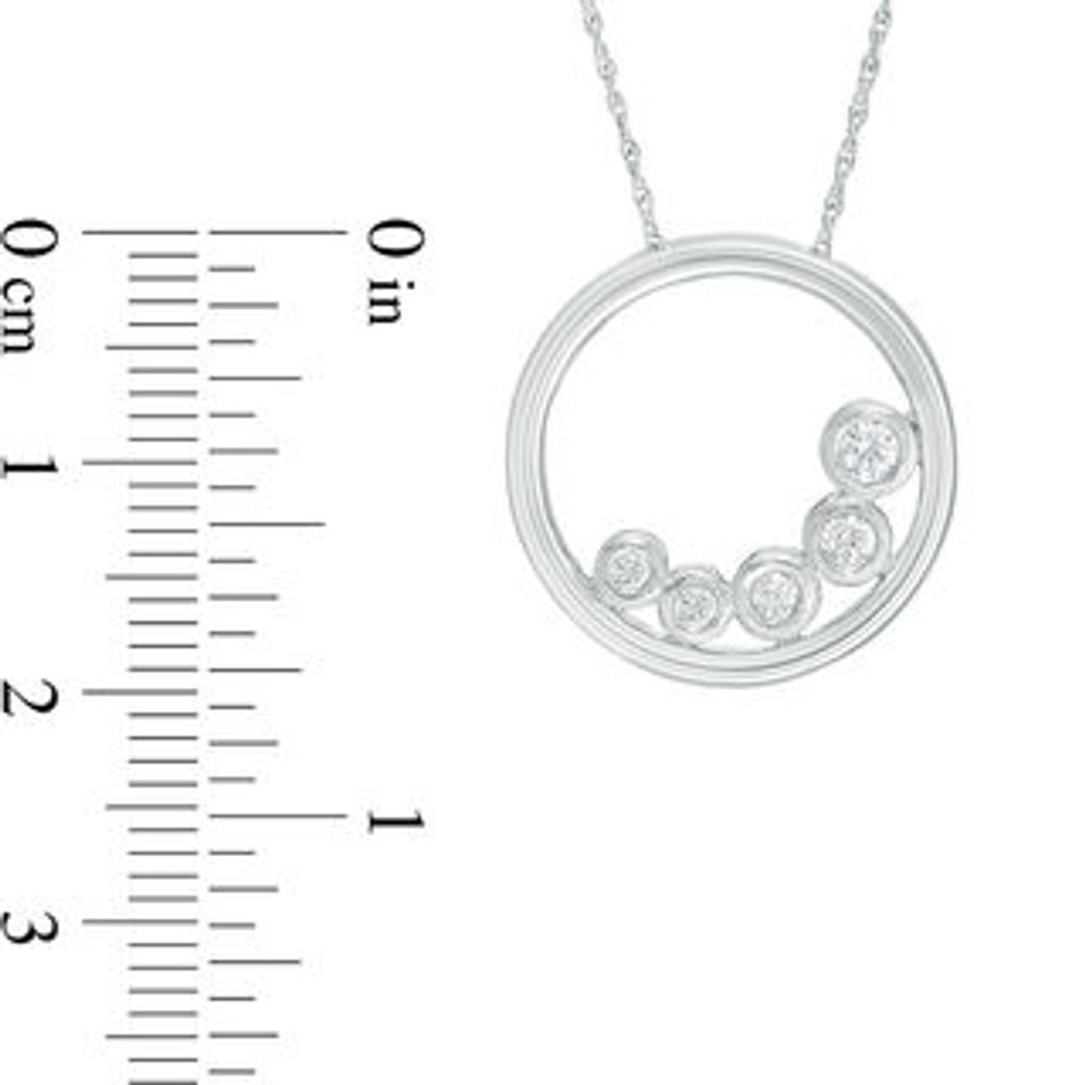 0.23 CT. T.W. Diamond Offset Open Circle Pendant in 10K White Gold|Peoples Jewellers