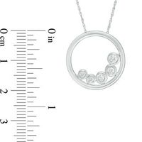 0.23 CT. T.W. Diamond Offset Open Circle Pendant in 10K White Gold|Peoples Jewellers