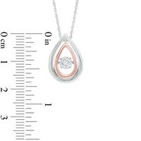 Unstoppable Love™ Diamond Accent Solitaire Teardrop Pendant in Sterling Silver and 10K Rose Gold|Peoples Jewellers