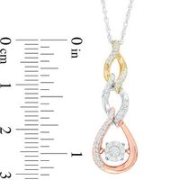 Unstoppable Love™ 0.23 CT. T.W. Diamond Cascading Flame Pendant in 10K Tri-Tone Gold|Peoples Jewellers