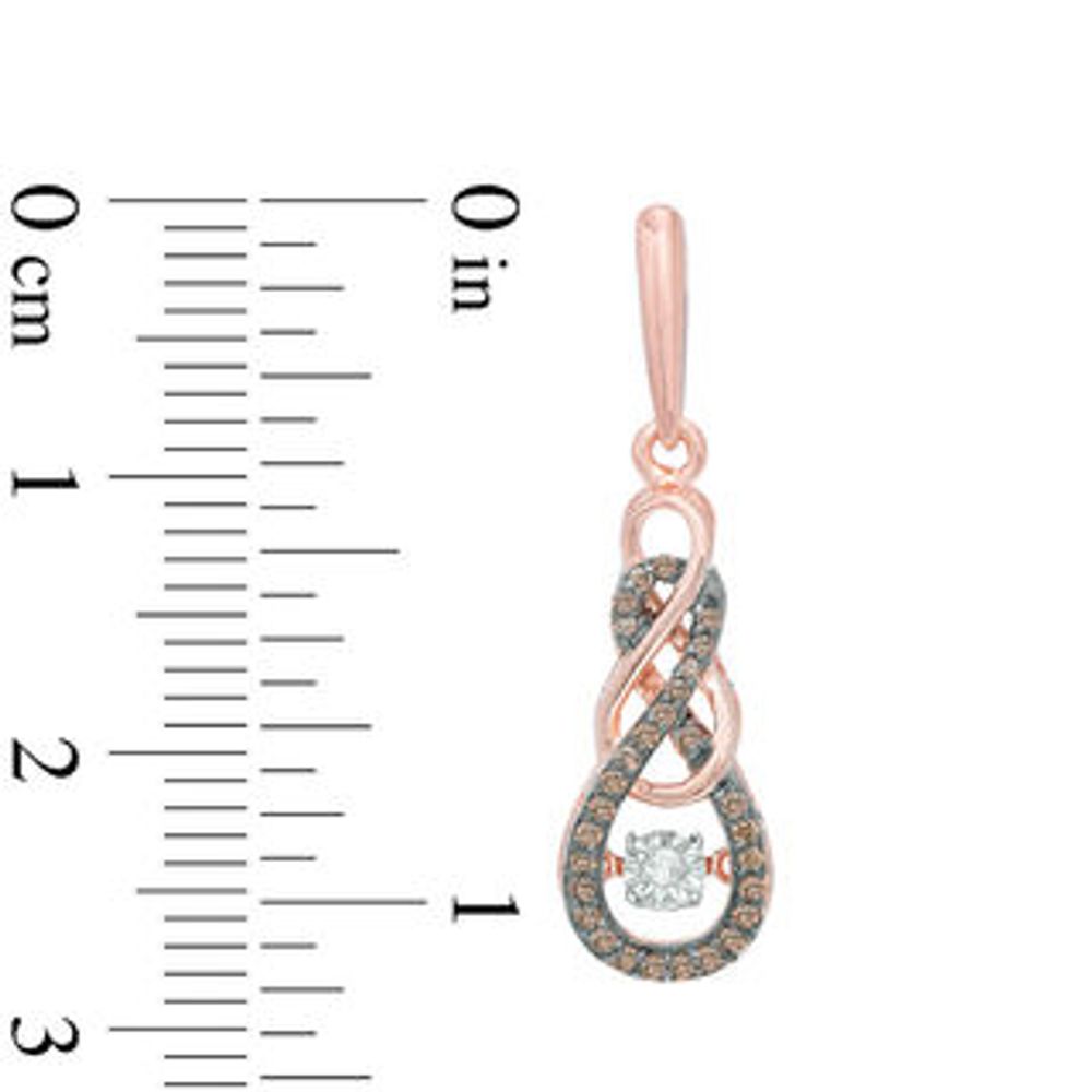 Unstoppable Love™ 0.30 CT. T.W. Champagne and White Diamond Infinity Drop Earrings in 10K Rose Gold|Peoples Jewellers