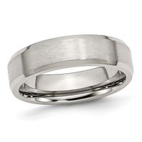 Men's 6.0mm Bevelled Edge Comfort Fit Wedding Band in Stainless Steel|Peoples Jewellers
