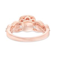 1.60 CT. T.W. Certified Diamond Past Present Future® Cushion Frame Engagement Ring in 14K Rose Gold (I/I2)|Peoples Jewellers