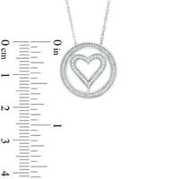 0.07 CT. T.W. Diamond Heart Circle Pendant in Sterling Silver|Peoples Jewellers