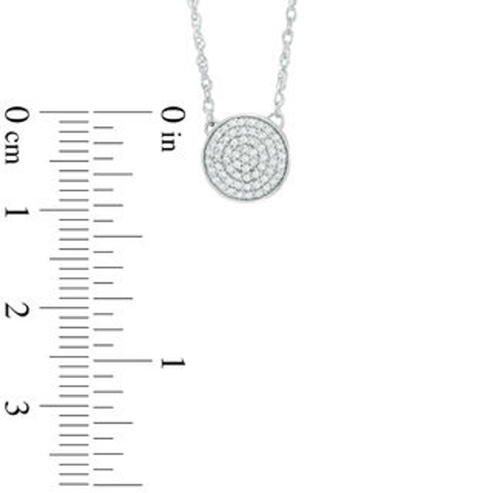 0.18 CT. T.W. Diamond Multi-Row Circle Necklace in 10K White Gold|Peoples Jewellers