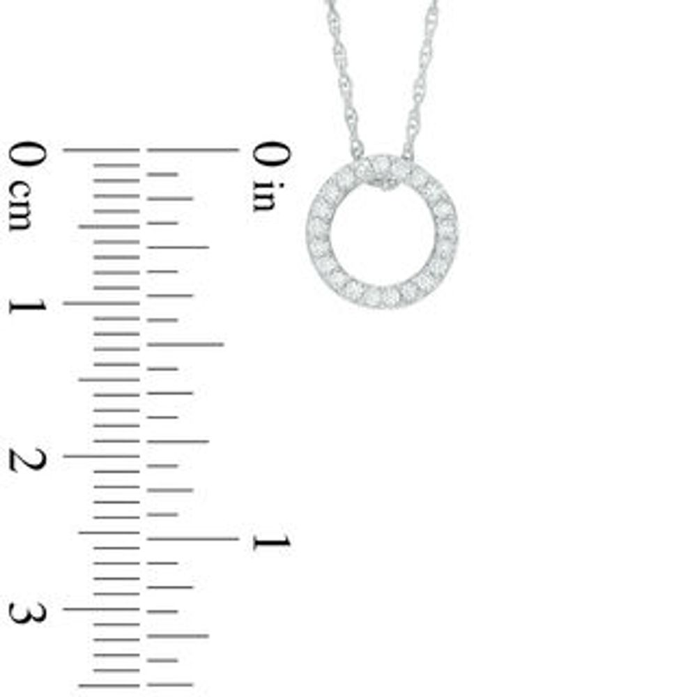 0.12 CT. T.W. Diamond Open Circle Pendant in 10K White Gold|Peoples Jewellers