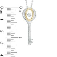 Unstoppable Love™ 0.12 CT. T.W. Diamond Key Pendant in Sterling Silver and 10K Gold|Peoples Jewellers