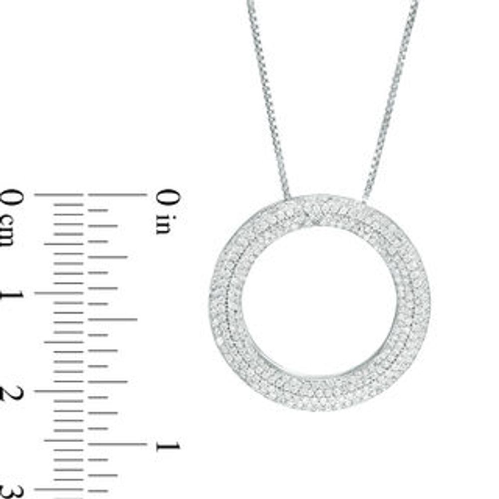 0.70 CT. T.W. Diamond Open Circle Pendant in 10K White Gold|Peoples Jewellers