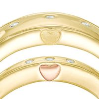 0.04 CT. T.W. Diamond Duo Wedding Band Set in 10K Gold|Peoples Jewellers