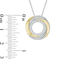 Convertibilities 0.16 CT. T.W. Diamond Swirl Circle Three-in-One Pendant in Sterling Silver and 10K Gold|Peoples Jewellers