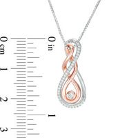 Convertibilities 0.12 CT. T.W. Diamond Double Infinity Three-in-One Pendant in Sterling Silver and 10K Rose Gold|Peoples Jewellers