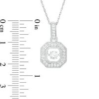 Unstoppable Love™ 4.0mm Lab-Created White Sapphire Octagon Frame Pendant in Sterling Silver|Peoples Jewellers