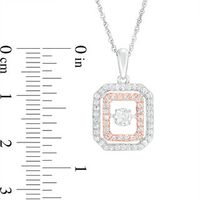 Unstoppable Love™ 4.0mm Lab-Created White Sapphire Octagon Frame Pendant in Sterling Silver and 14K Rose Gold|Peoples Jewellers