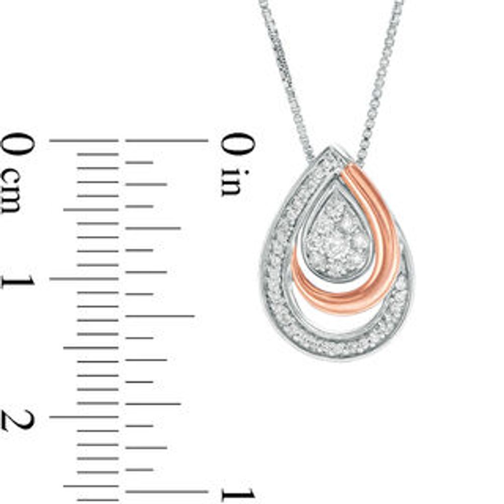Convertibilities 0.20 CT. T.W. Composite Diamond Teardrop Three-in-One Pendant in 10K Two-Tone Gold|Peoples Jewellers