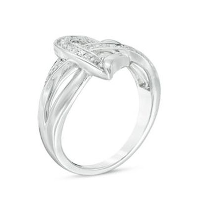Diamond Accent Crossover Heart Ring in Sterling Silver|Peoples Jewellers
