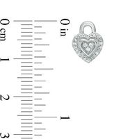 Diamond Accent Heart Lock Single Stud Earrings in Sterling Silver|Peoples Jewellers