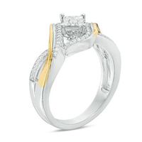 0.087 CT. T.W. Diamond Bypass Promise Ring in Sterling Silver and 10K Gold|Peoples Jewellers