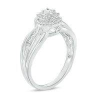 0.145 CT. T.W. Diamond Double Frame Multi-Row Promise Ring in Sterling Silver|Peoples Jewellers