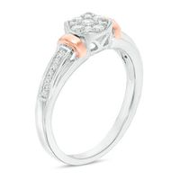 0.18 CT. T.W. Composite Diamond Collar Promise Ring in Sterling Silver and 10K Rose Gold|Peoples Jewellers