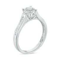 0.18 CT. T.W. Diamond Double Frame Promise Ring in 10K Gold|Peoples Jewellers