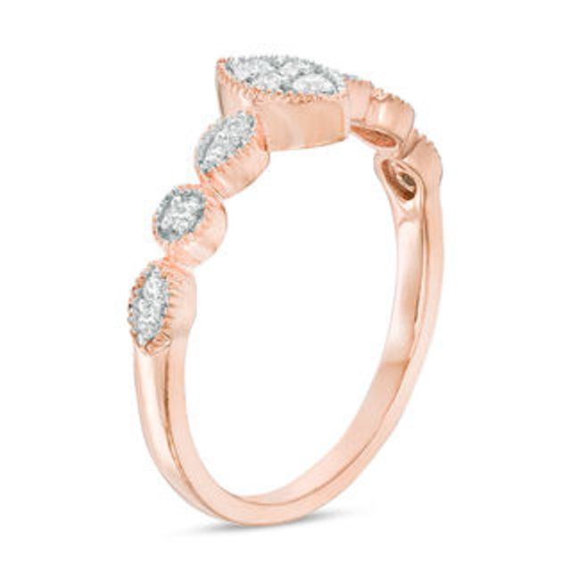 0.145 CT. T.W. Composite Diamond Marquise Promise Ring in 10K Rose Gold|Peoples Jewellers