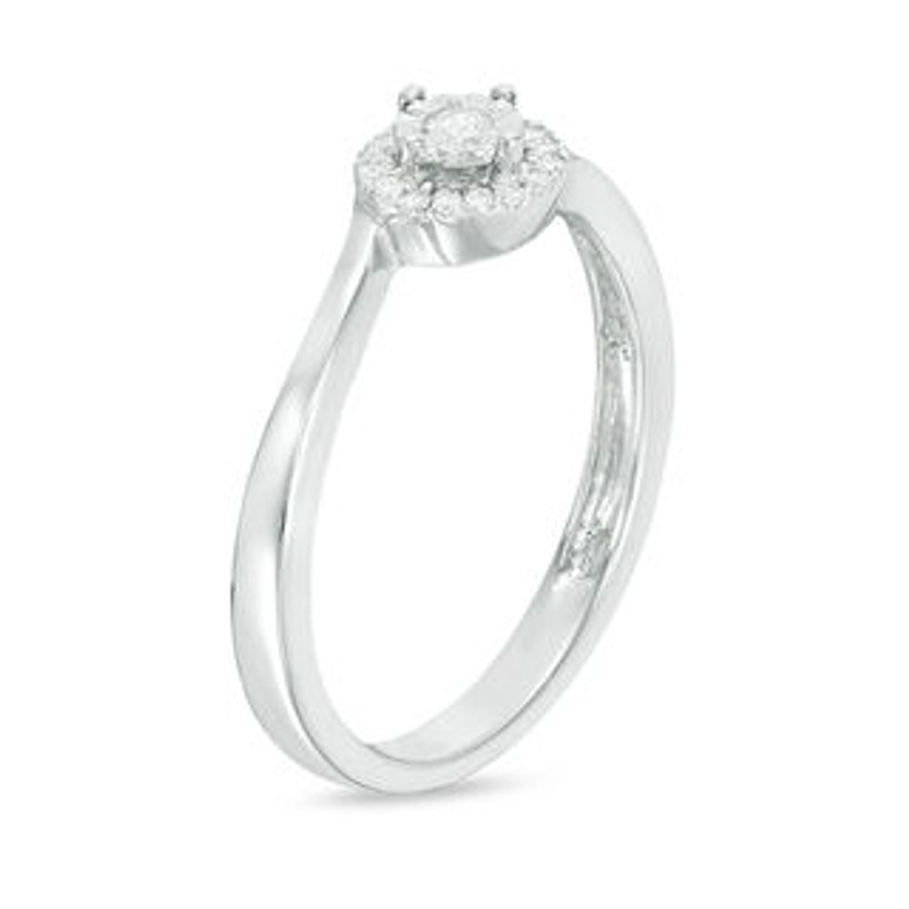 0.085 CT. T.W. Diamond Frame Bypass Promise Ring in 10K Gold|Peoples Jewellers