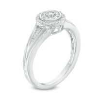 0.145 CT. T.W. Diamond Double Frame Promise Ring in Sterling Silver|Peoples Jewellers