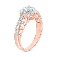 0.37 CT. T.W. Diamond Heart Frame Ring in 10K Rose Gold|Peoples Jewellers
