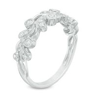 0.25 CT. T.W. Diamond Leaf Vintage-Style Anniversary Band in 10K White Gold|Peoples Jewellers