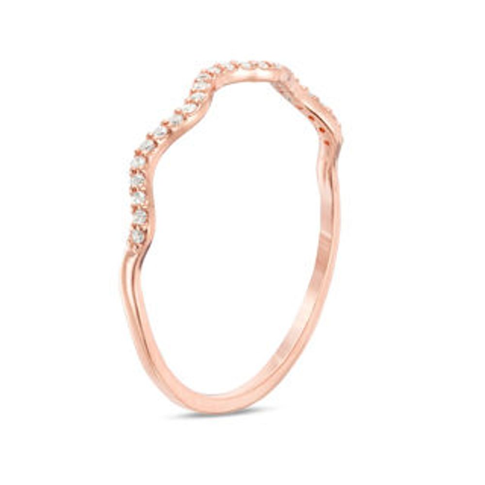 0.065 CT. T.W. Diamond Wave Band in 10K Rose Gold|Peoples Jewellers