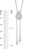 0.20 CT. T.W. Diamond Double Pear-Shaped Lariat Bolo Necklace in Sterling Silver - 26"|Peoples Jewellers