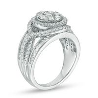 1.50 CT. T.W. Diamond Frame Twist Engagement Ring in 14K White Gold|Peoples Jewellers