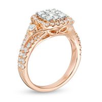 1.25 CT. T.W. Composite Diamond Cushion Frame Engagement Ring in 14K Two-Tone Gold|Peoples Jewellers