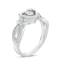 0.04 CT. T.W. Diamond Heart Bypass Promise Ring in Sterling Silver|Peoples Jewellers