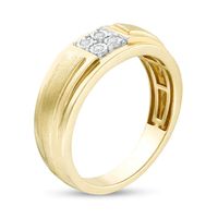 Men's 0.04 CT. T.W. Quad Diamond Anniversary Band in 10K Gold|Peoples Jewellers