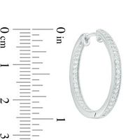 Lab-Created White Sapphire Vintage-Style Huggie Hoop Earrings in Sterling Silver|Peoples Jewellers