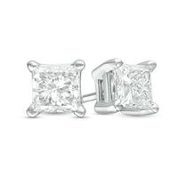 CT. T.W. Certified Princess-Cut Diamond Solitaire Stud Earrings in 14K White Gold (J/I2)|Peoples Jewellers